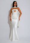 Love And Affection Corset Satin Skirt Set White