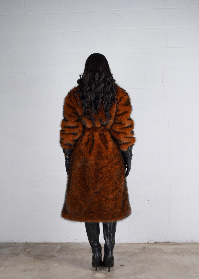 Luxe Instinct Faux Fur Coat Brown