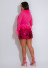 Plume D’Or Feather Sequin Skirt Set Pink*