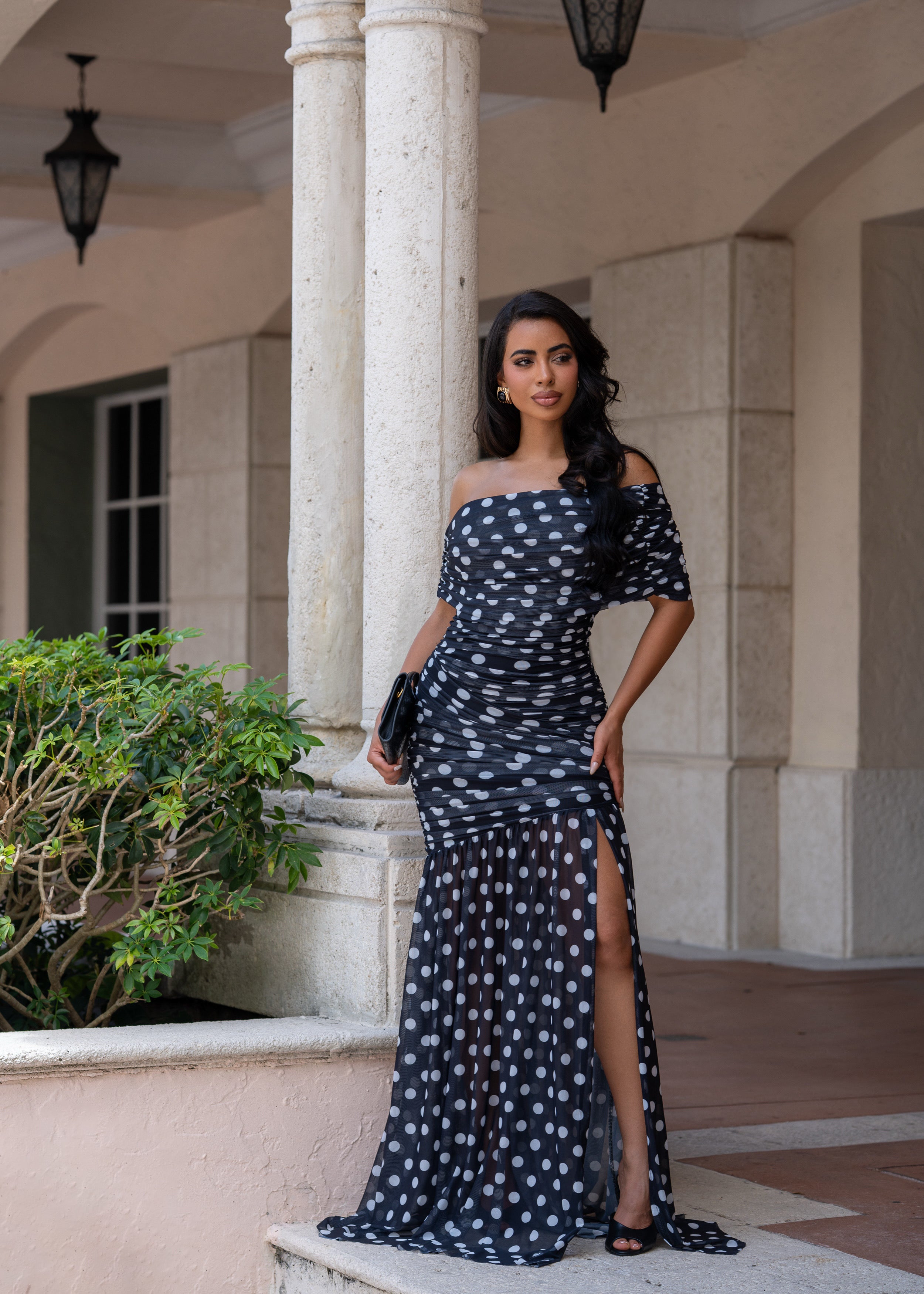 Not So Casual Mesh Ruched Maxi Dress Black