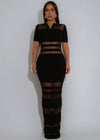 Modern Motion Mesh Maxi Dress Black