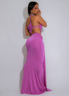 Glow Motion Ruched Maxi Dress Purple