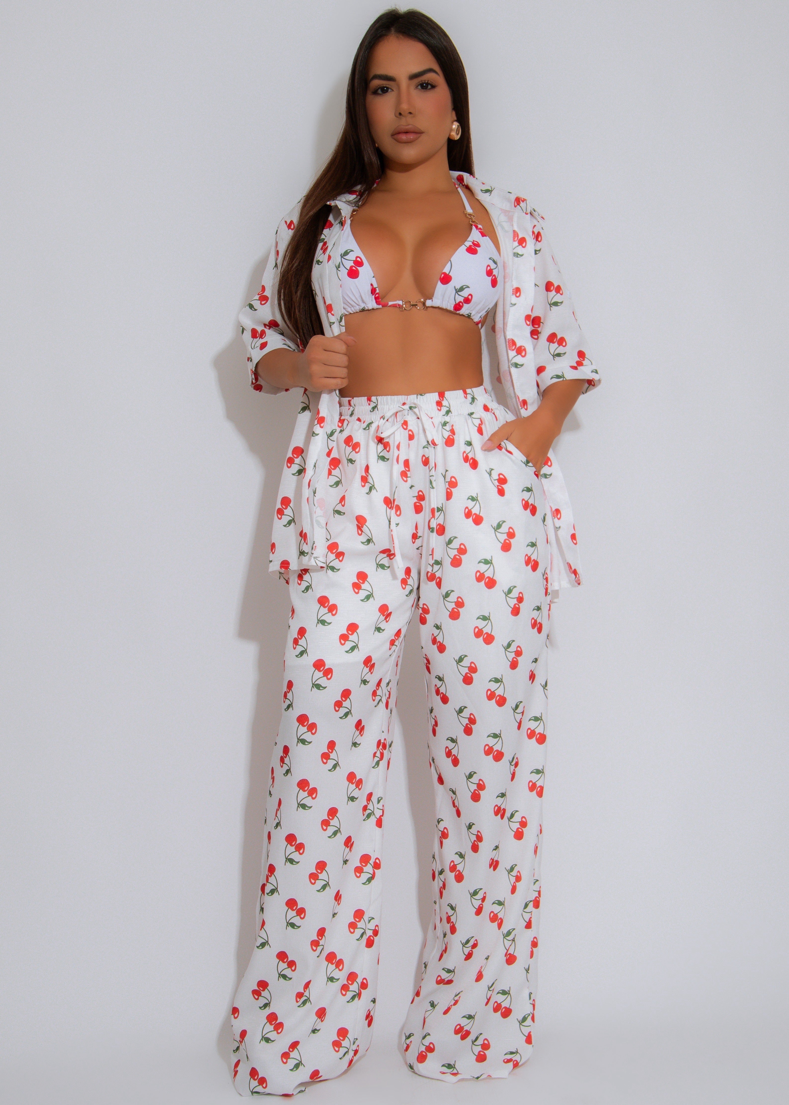 Cherry Bomb Bikini White