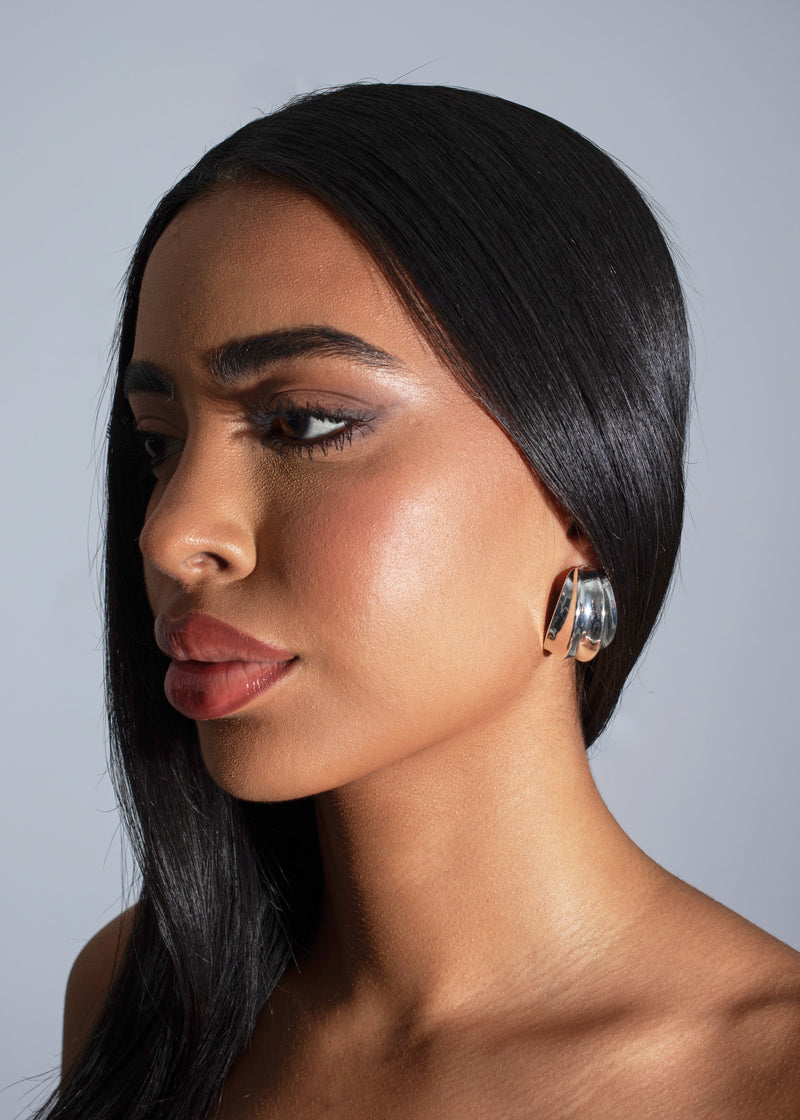 Radiant Crest Earrings Silver