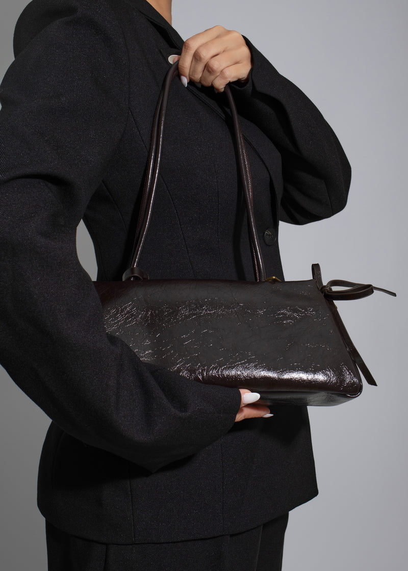 The Maren Soft-Frame Handbag Dark Brown