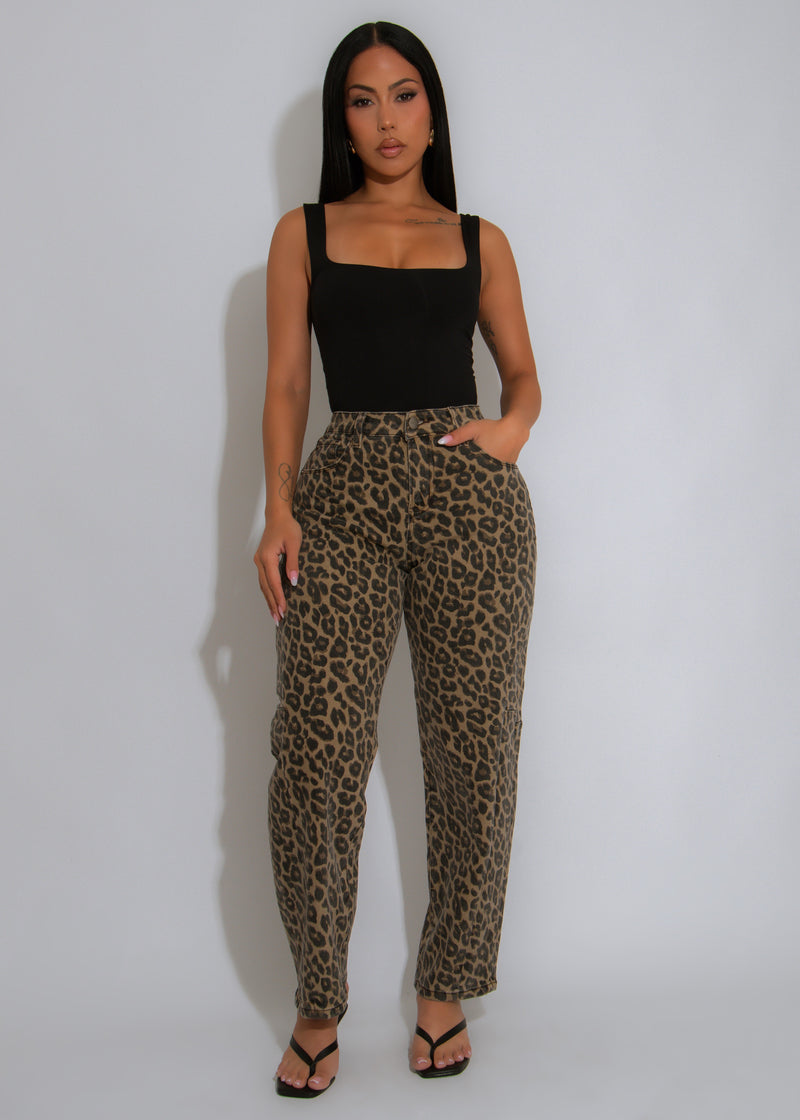 Fierce Streak Leopard Pant Brown