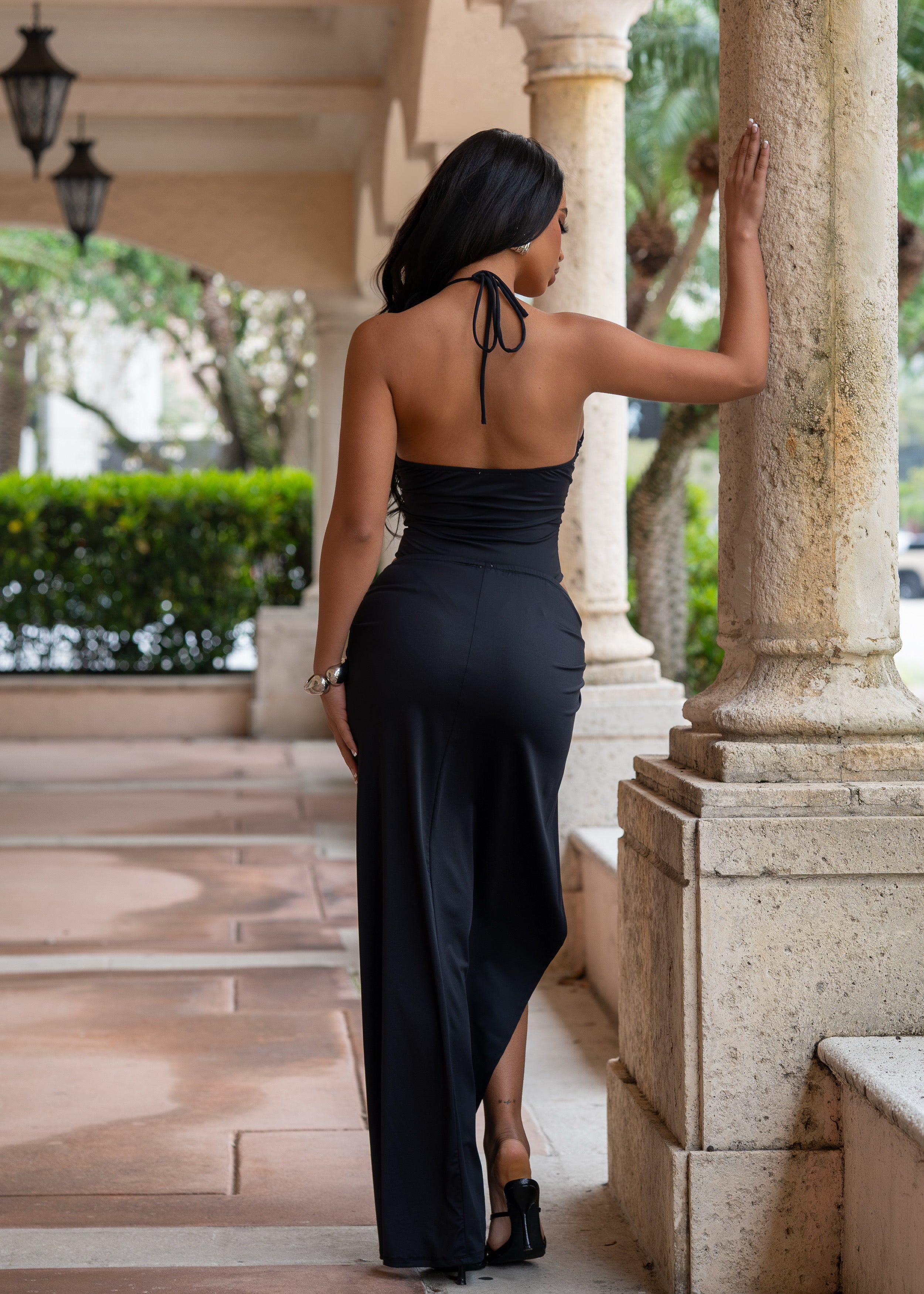 Everyday Confidence Ruched Skirt Set Black