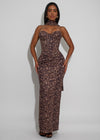 Wild Passion Leopard Maxi Dress Brown