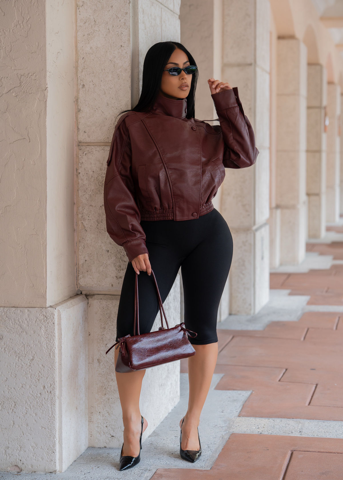 Rebel Seduction Faux Leather Jacket Red
