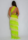 Solar Seduction Ruched Maxi Dress Green