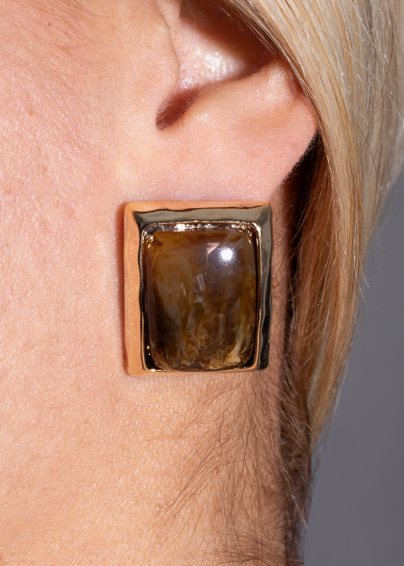 Mirage Stone Earrings Brown