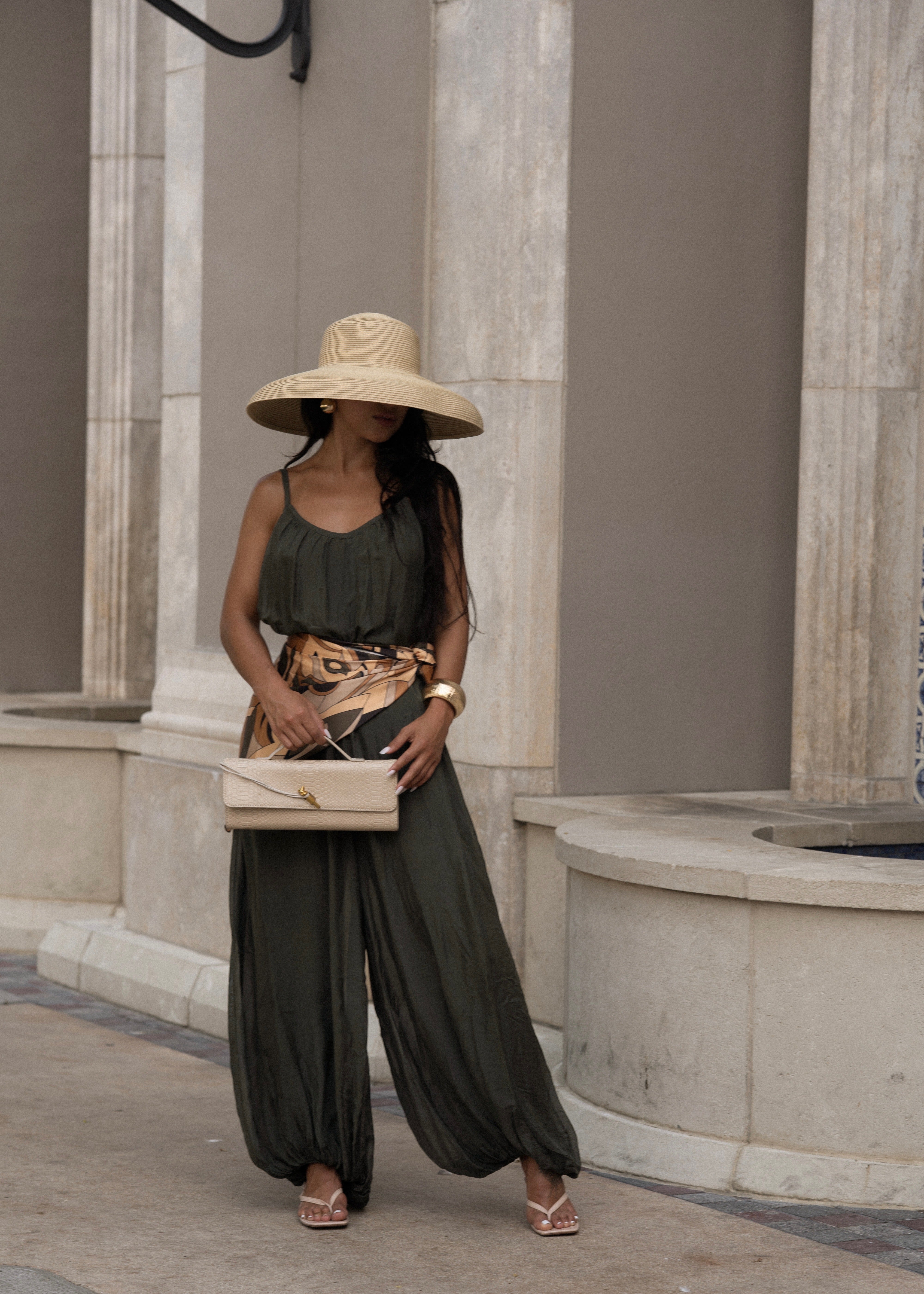 Effortless Essence Ruched Jumpsuit Green