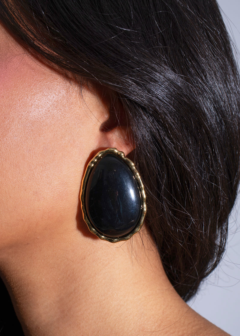 Monarch Gem Earrings Black