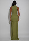Soft Rhythm Ruched Maxi Dress Green