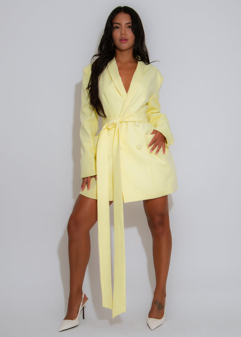 City Things Blazer Mini Dress Yellow