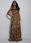 Instinctive Muse Leopard Sequin Maxi Dress Brown