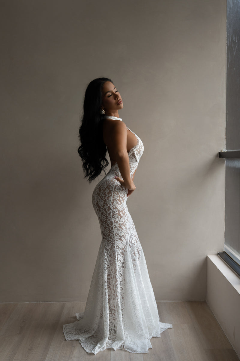 Eternal Muse Lace Maxi dress White