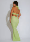 Petal Luxe Floral Skirt Set Green