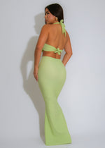 Petal Luxe Floral Skirt Set Green