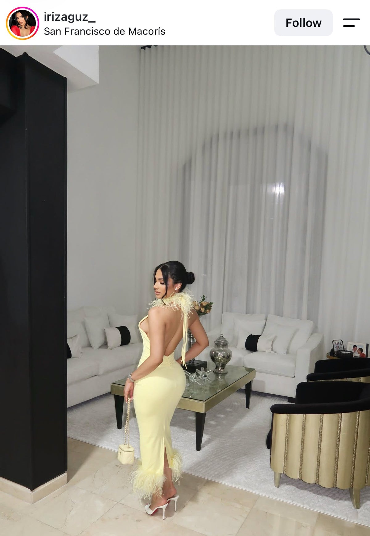 Private Desire Feather Trim Midi Dress Yellow