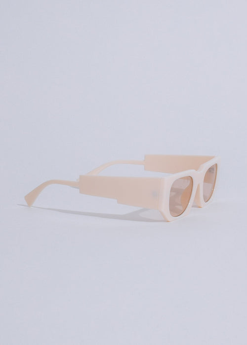 Fashionable square sunglasses in nude color with UV protection and durable construction