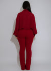 Drape Effect Jumpsuit Red