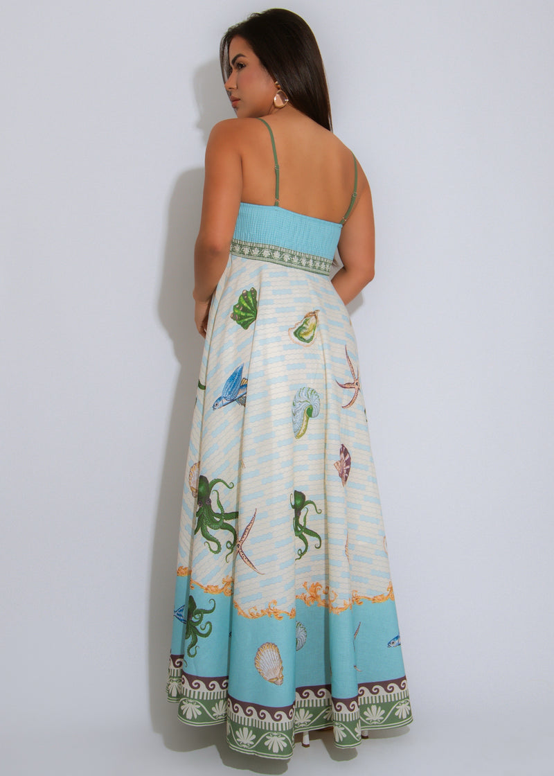 Tide Whisper Maxi Dress Blue