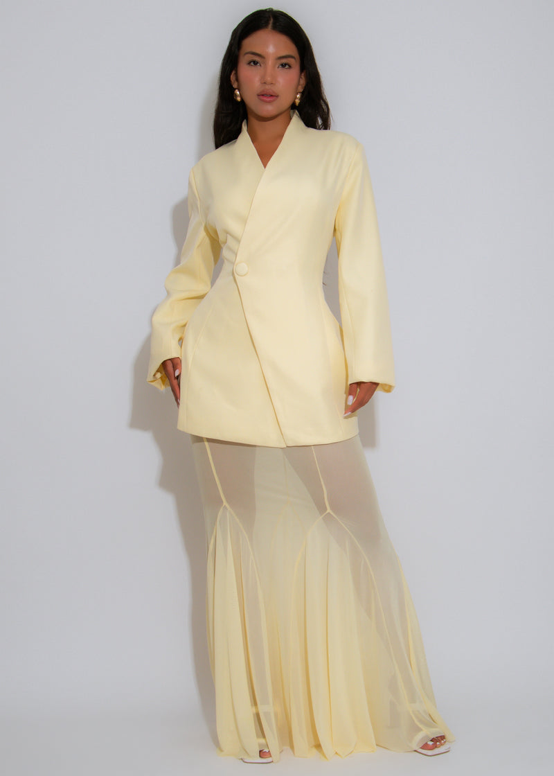 Luxe Layers Mesh Skirt Set Yellow