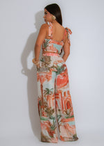 Villa Escape Ruched Pant Set Orange