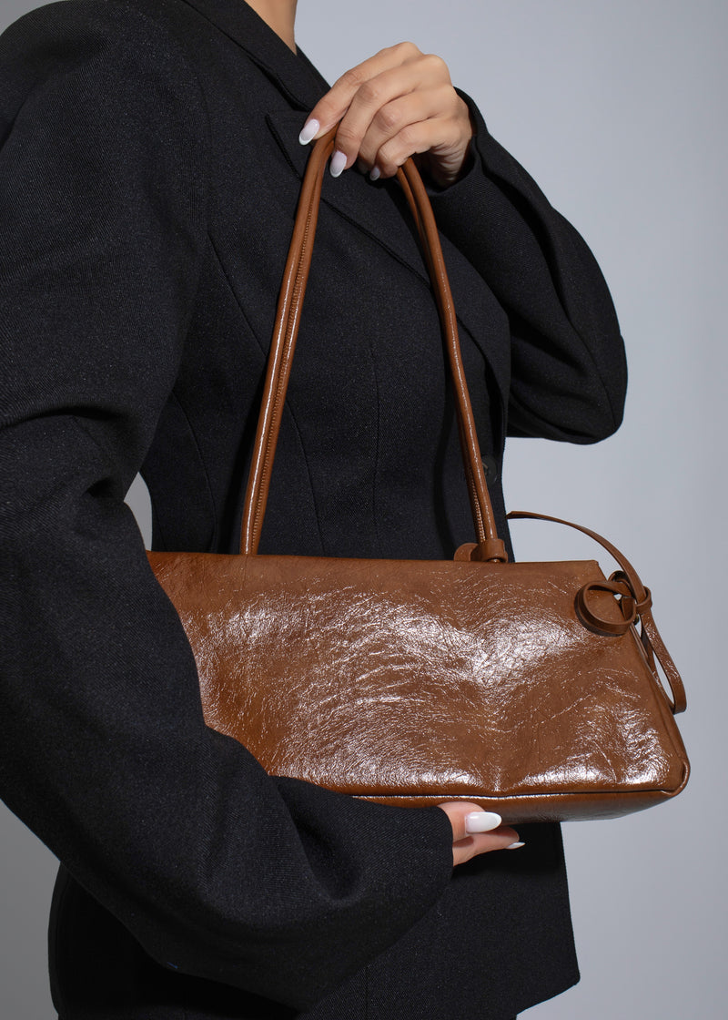 The Maren Soft-Frame Handbag Brown