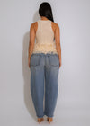 Fringe Flow Knit Long Top Nude
