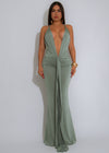 Sculpted Aura Ruched Maxi Dress Green