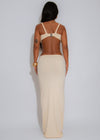 Divine Twist Ruched Skirt Set Nude