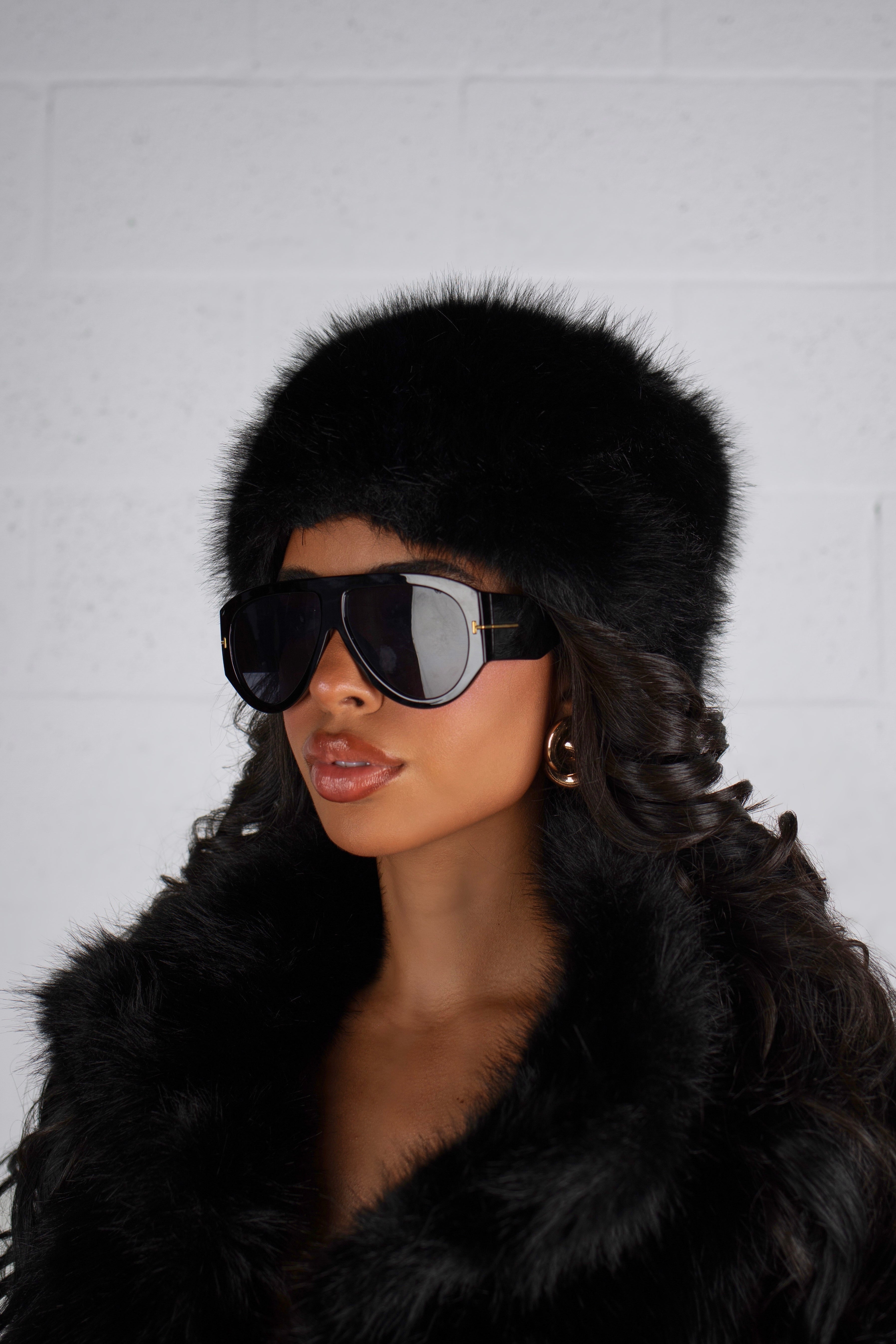 Winter Essential Faux Fur Hat Black