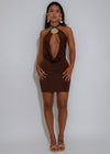 Saltwater Siren Shell Mini Dress Brown