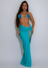 Orchid Tide Sequin Ruched Floral Bikini Set Blue