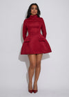Sculpted Muse Mini Dress Red