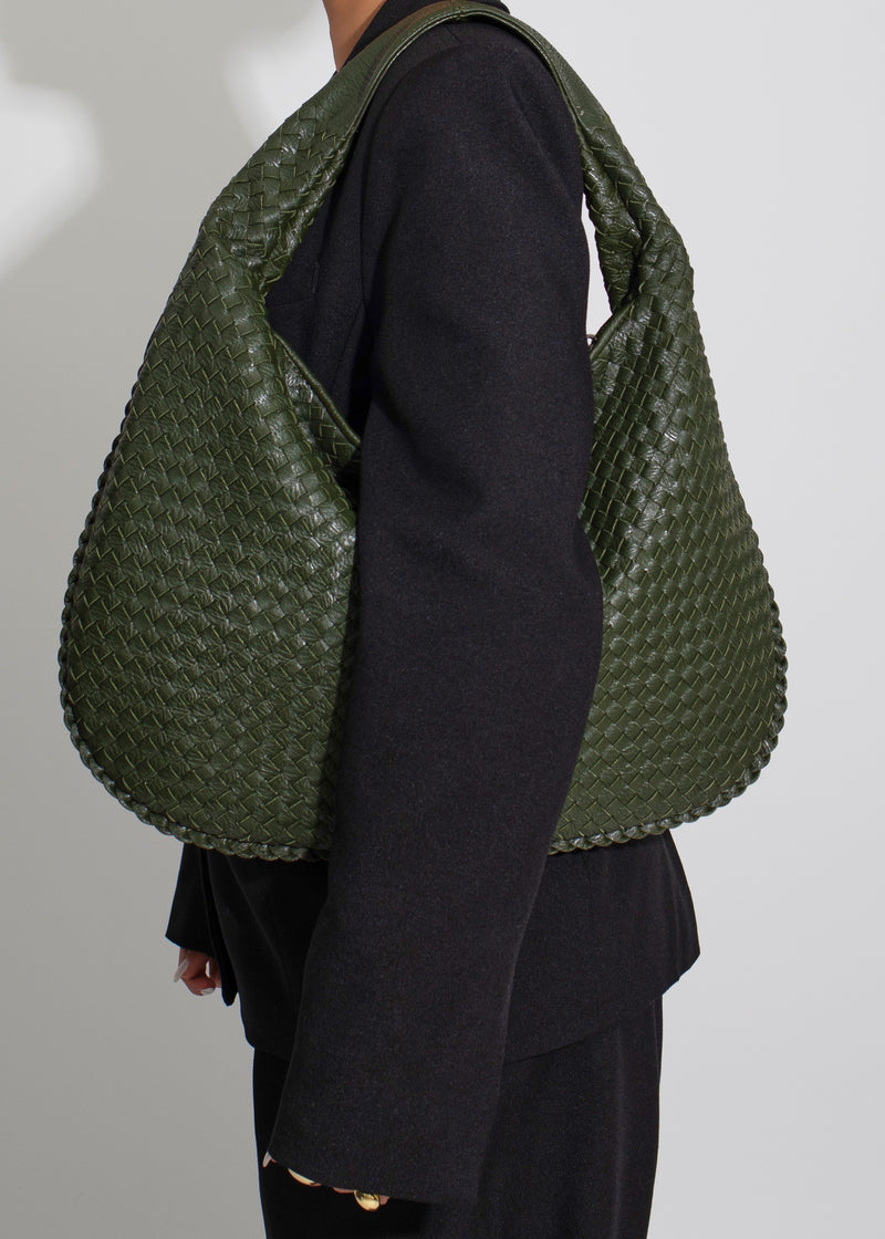 Serenade Woven Hobo Handbag Green