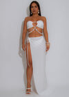Shoreline Glow Ruched Skirt Set White