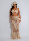 Sandshell Crochet Skirt Set Nude