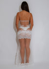Divina Floral Mesh Lace Maxi Dress White