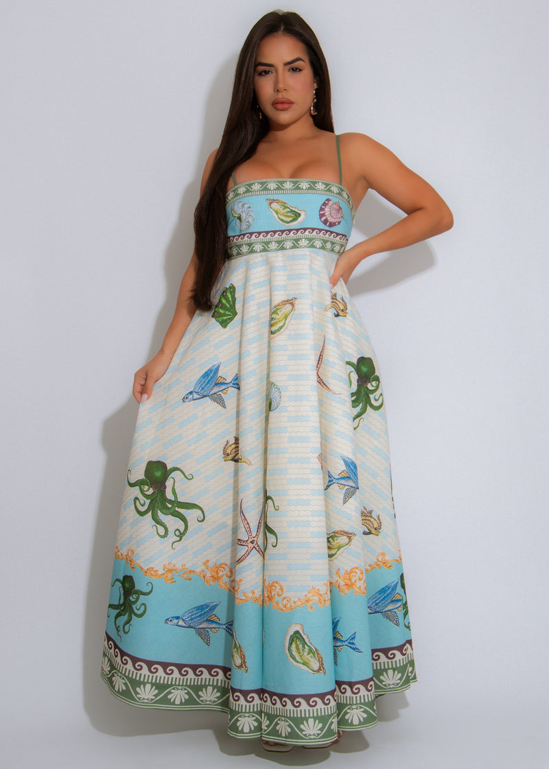 Tide Whisper Maxi Dress Blue