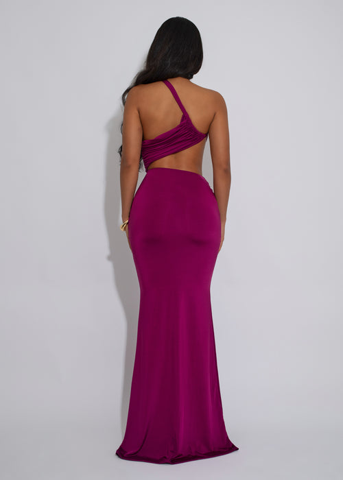 Glow Motion Ruched Maxi Dress Dark Purple
