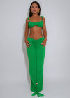Divine Twist Ruched Skirt Set Green