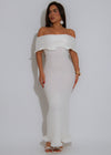 Ruffle Current Midi Dress White