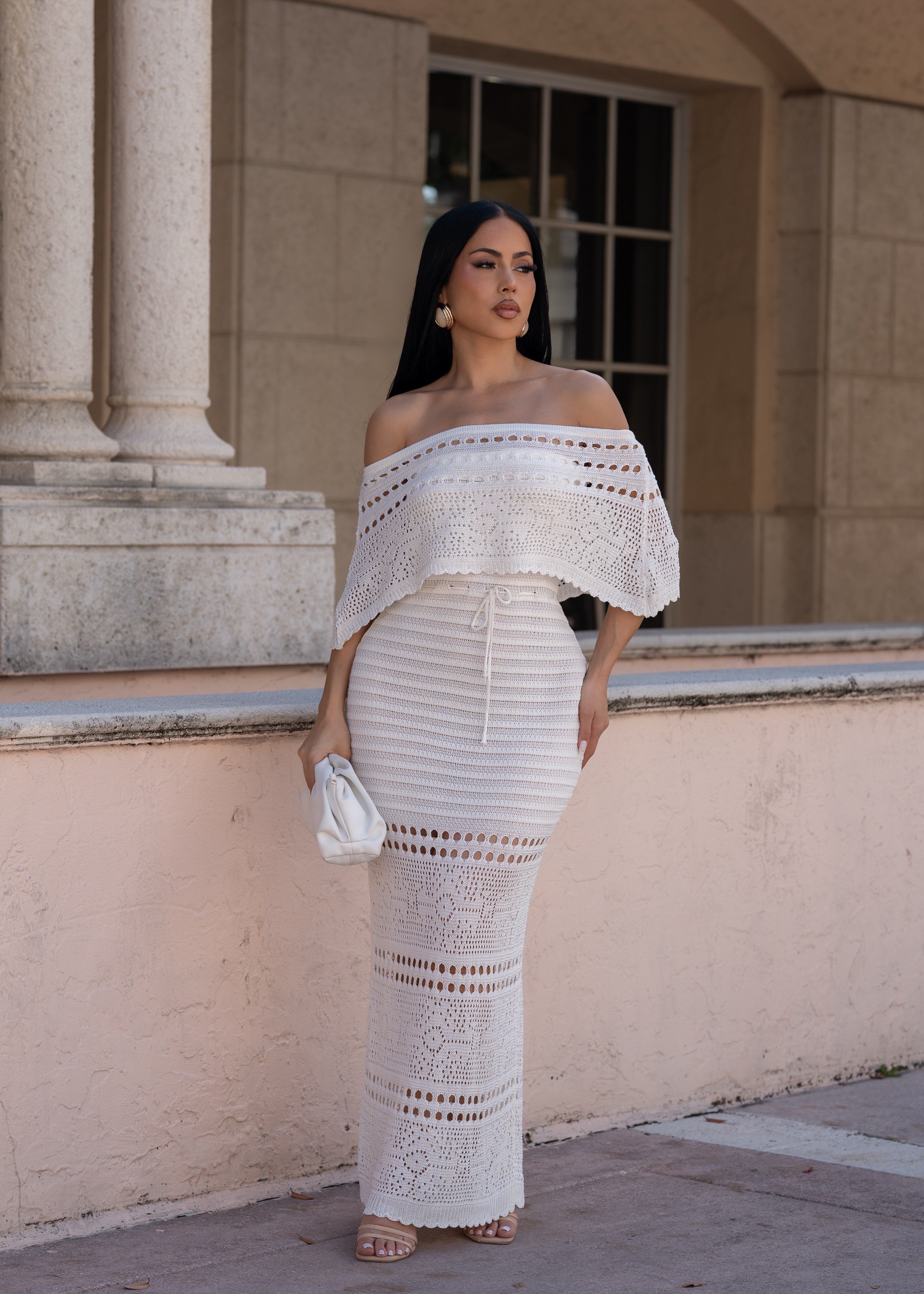 Sunseeker Knit Maxi Dress White
