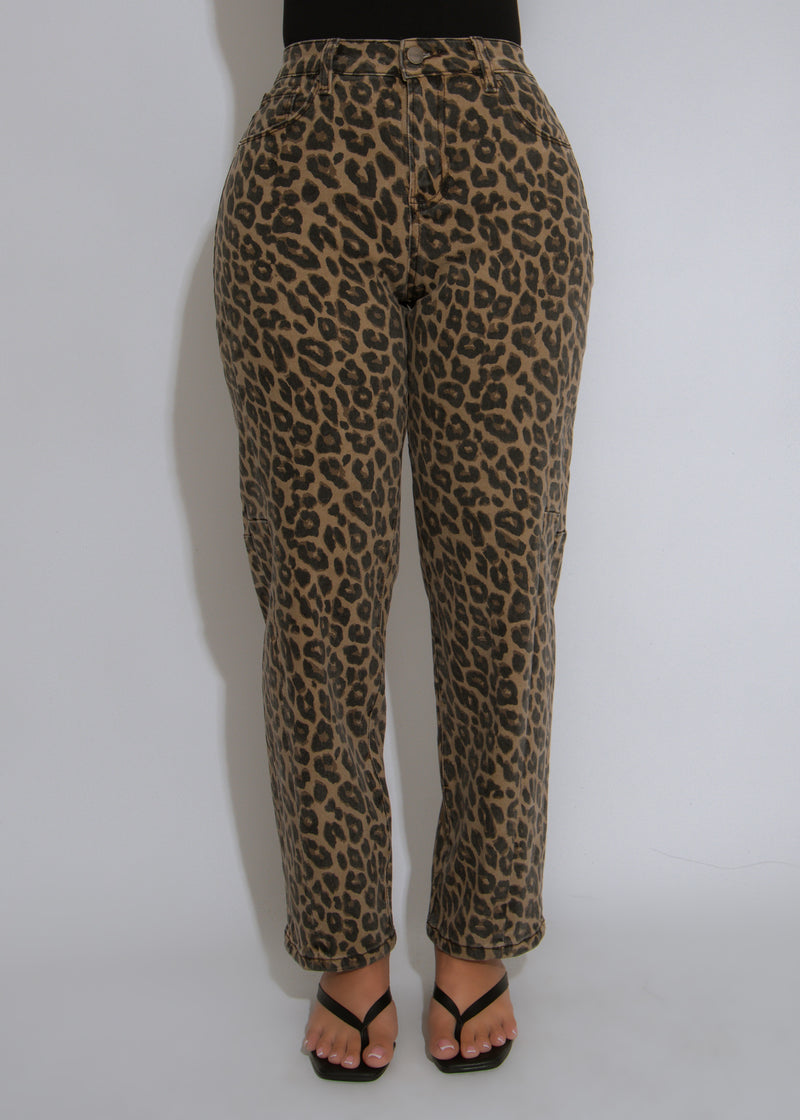 Fierce Streak Leopard Pant Brown