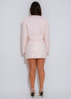 Glimmer Luxe Sequin Tweed Skirt Set Pink