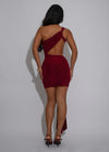 Midnight Desire Ruched Mini Dress Red