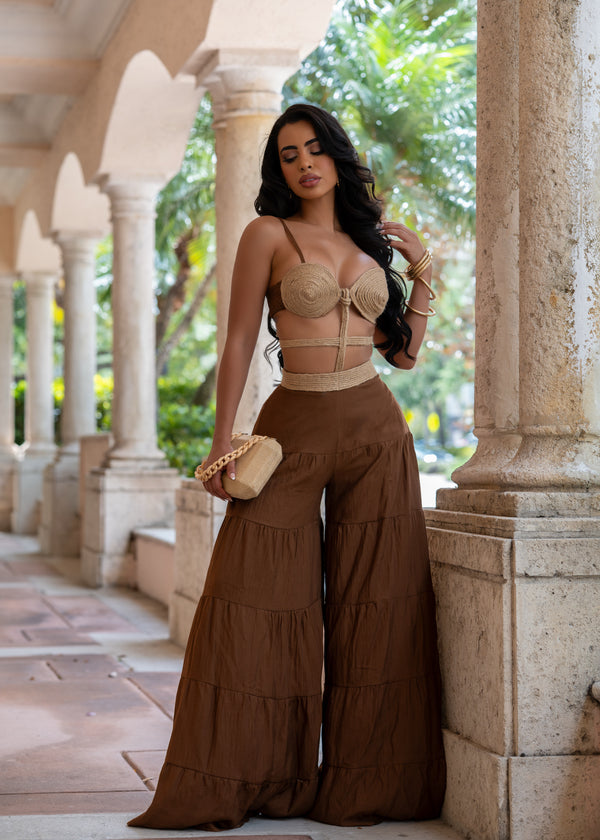Goddess Untamed Jumpsuit Brown